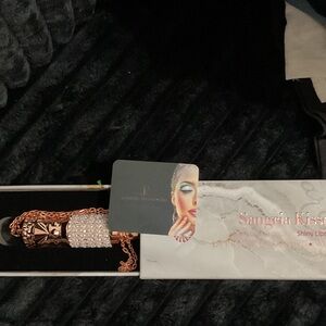 Sangria Kisses Shiny Lipstick with Pearl Accents